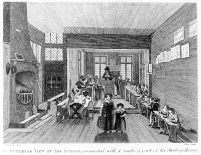 Een interieurzicht van de school gepubliceerd door R. Wilkinson van 125 Fenchurch St., Londen, 1822 door English School